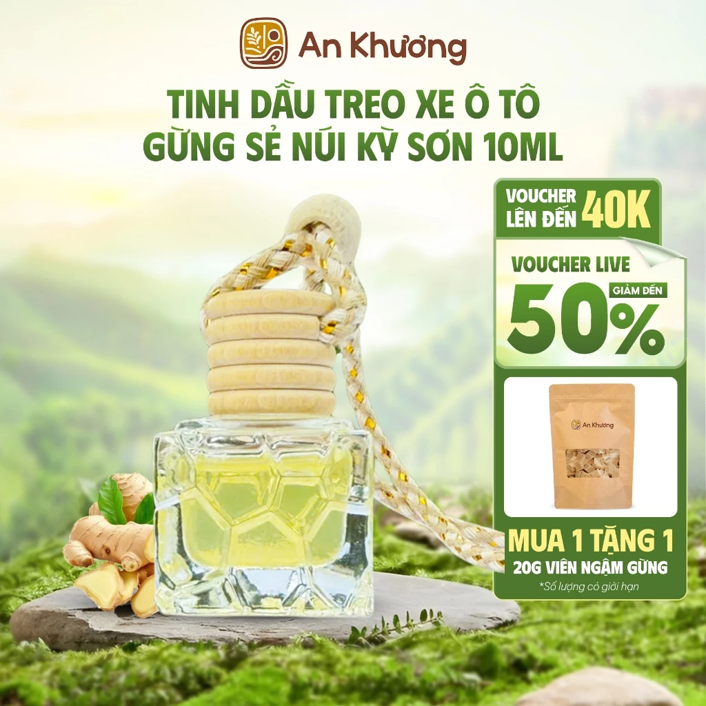 TINH DẦU GỪNG TREO XE Ô TÔ AN KHƯƠNG 10ML